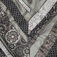 Metallic Silver, Black and Gray Patchwork Chevrons Luxury Organza Brocade
