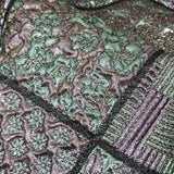 Metallic Baby Blue, Rose Gold and Lilac Patchwork Squares Luxury Brocade