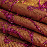 Metallic Iridescent Fuchsia and Gold Floral Luxury Brocade