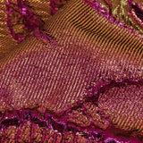 Metallic Iridescent Fuchsia and Gold Floral Luxury Brocade