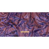 Metallic Iridescent Rose Gold and Bright Blue Floral Luxury Brocade