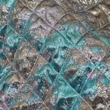 Metallic Silver, Lilac and Sky Diamond Quilted Luxury Brocade