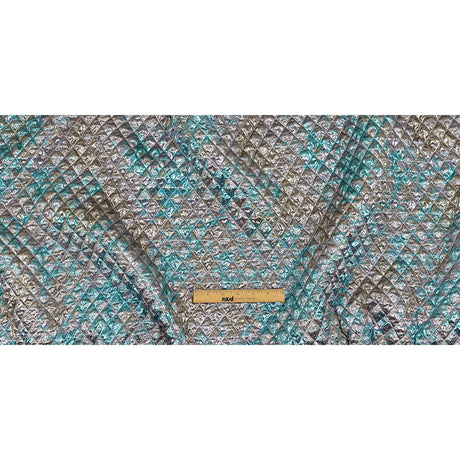 Metallic Silver, Lilac and Sky Diamond Quilted Luxury Brocade