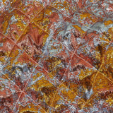 Metallic Coral, Gold and Baby Blue Diamond Quilted Luxury Brocade