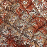 Metallic Copper, Bronze and Silver Diamond Quilted Luxury Brocade