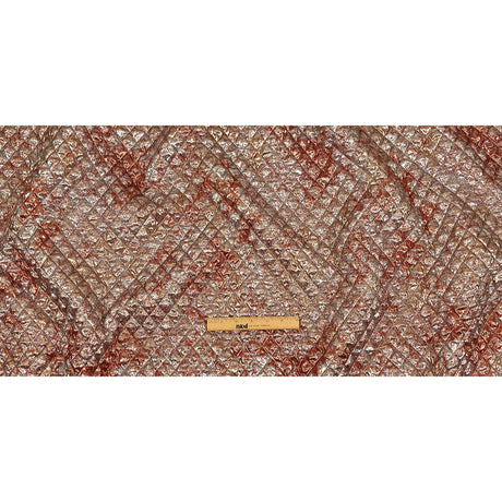 Metallic Copper, Bronze and Silver Diamond Quilted Luxury Brocade
