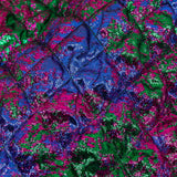 Metallic Green, Blue and Fuchsia Diamond Quilted Luxury Brocade