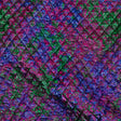 Metallic Green, Blue and Fuchsia Diamond Quilted Luxury Brocade