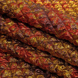 Metallic Red, Gold and Burgundy Diamond Quilted Luxury Brocade
