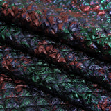Metallic Burgundy, Evergreen and Navy Diamond Quilted Luxury Brocade