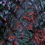 Metallic Burgundy, Evergreen and Navy Diamond Quilted Luxury Brocade