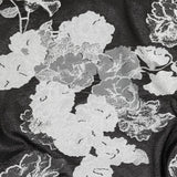 Metallic Black and White Floral Luxury Burnout Brocade