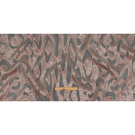 Metallic Rose Pink Animal Spots Luxury Burnout Brocade