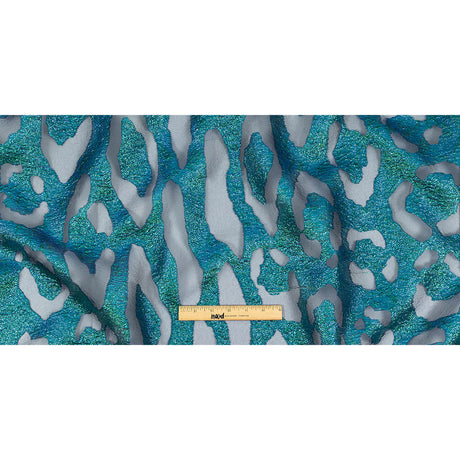 Metallic Royal and Emerald Animal Spots Luxury Burnout Brocade