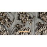 Metallic Gold and Black Roses Luxury Organza Burnout Brocade