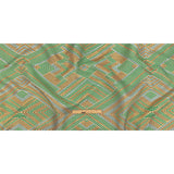 Metallic Gold, Powder Blue and Seafoam Diamond Stripes Luxury Brocade