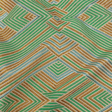 Metallic Gold, Powder Blue and Seafoam Diamond Stripes Luxury Brocade