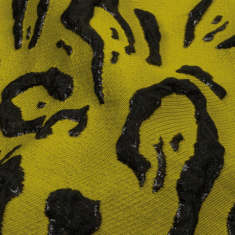 Metallic Black and Mustard Animal Spots Luxury Brocade
