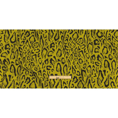 Metallic Black and Mustard Animal Spots Luxury Brocade