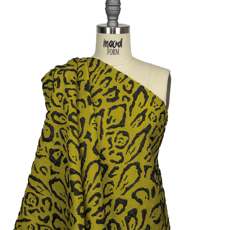 Metallic Black and Mustard Animal Spots Luxury Brocade