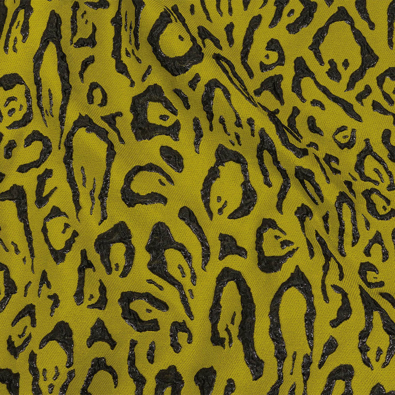 Metallic Black and Mustard Animal Spots Luxury Brocade