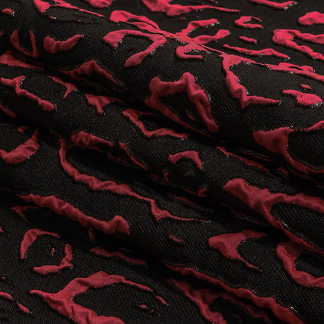 Metallic Black and Hot Pink Animal Spots Luxury Brocade