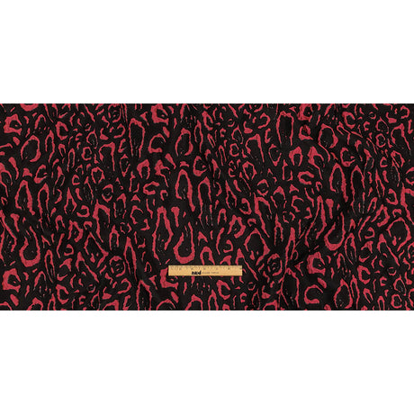 Metallic Black and Hot Pink Animal Spots Luxury Brocade