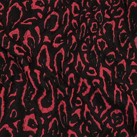 Metallic Black and Hot Pink Animal Spots Luxury Brocade