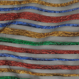 Metallic Primary Colors and Black Fading Lines Luxury Organza Brocade