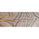 Metallic Rose, Silver and Gold Fading Lines Luxury Organza Brocade