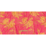 Neon Pink and Yellow Distressed Roses Luxury Brocade