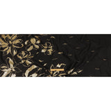 Metallic Gold and Black Floral Border Print Luxury Brocade