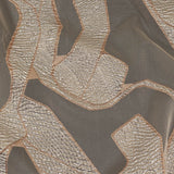 Metallic Silver and Rose Gold Abstract Luxury Burnout Brocade