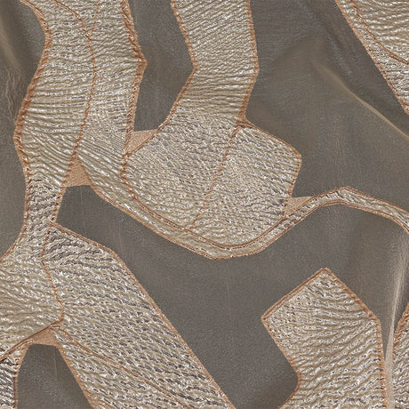 Metallic Silver and Rose Gold Abstract Luxury Burnout Brocade
