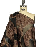 Metallic Bronze and Black Abstract Luxury Burnout Brocade