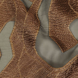Metallic Bronze and Black Abstract Luxury Burnout Brocade