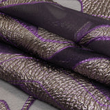 Metallic Silver and Purple Abstract Luxury Burnout Brocade