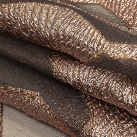 Metallic Rose Gold Abstract Luxury Burnout Brocade