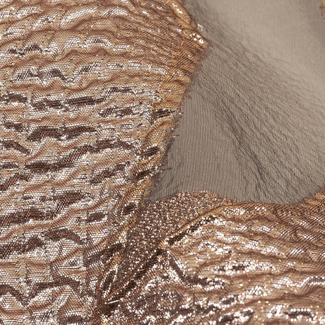 Metallic Rose Gold Abstract Luxury Burnout Brocade