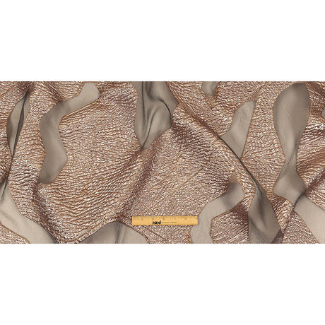Metallic Rose Gold Abstract Luxury Burnout Brocade
