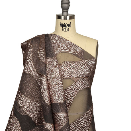 Metallic Rose Gold Abstract Luxury Burnout Brocade