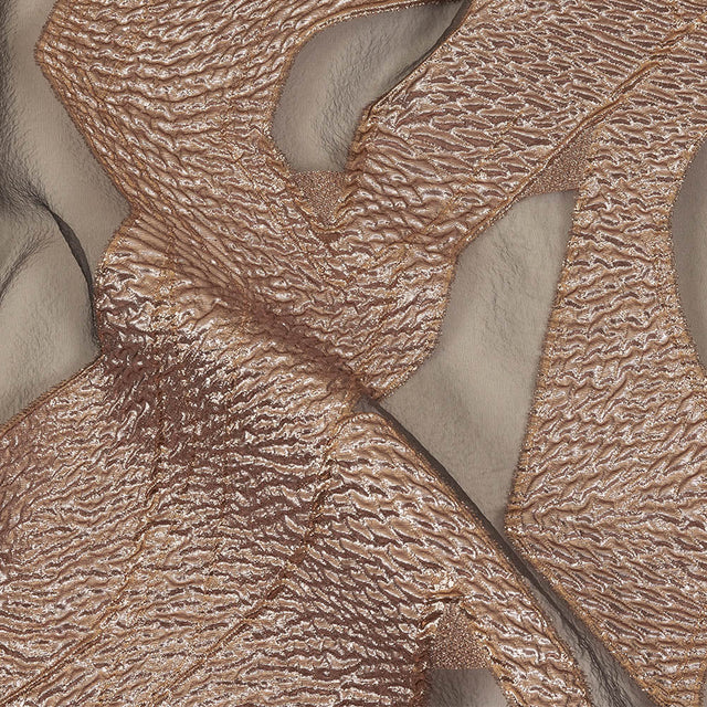 Metallic Rose Gold Abstract Luxury Burnout Brocade