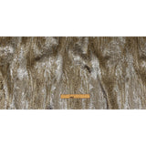 Metallic Silver and Gold Wood Grain Luxury Plisse Brocade