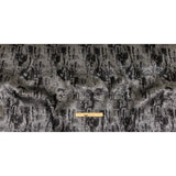 Metallic Silver and Black Abstract Luxury Plisse Brocade