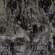 Metallic Silver and Black Abstract Luxury Plisse Brocade