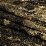 Metallic Gold and Black Abstract Luxury Plisse Brocade