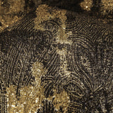 Metallic Gold and Black Abstract Luxury Plisse Brocade