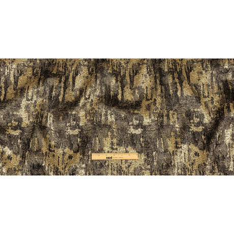 Metallic Gold and Black Abstract Luxury Plisse Brocade
