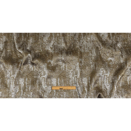 Metallic Silver and Gold Abstract Luxury Plisse Brocade