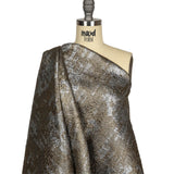 Metallic Silver and Gold Abstract Luxury Plisse Brocade